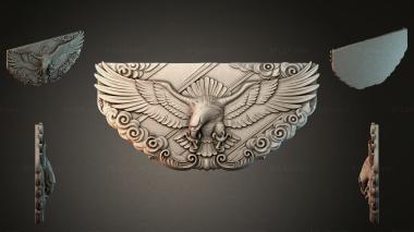 Different types of backgammon Architectural ceiling ornament with a soaring bird 3d model