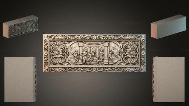 Different types of backgammon Classical frieze with interior figures and foliage ornament 3d model