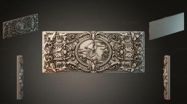 Different types of backgammon Panel with a profile and a circular ornament 3d model