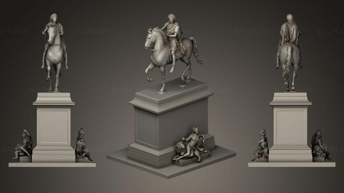 Памятники (Конная статуя Людовика XIV Лион Франция, PM_0231) 3D модель для ЧПУ станка