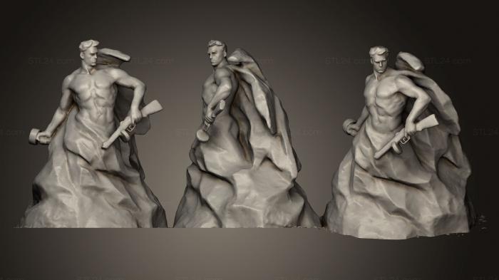 Памятники (Скульптура Стоять насмерть, PM_0285) 3D модель для ЧПУ станка