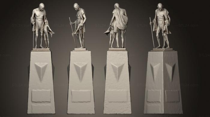 Памятники (Памятник Ганди В Старом Гоа, PM_0303) 3D модель для ЧПУ станка