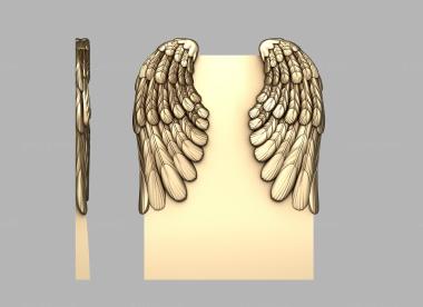 Memorial (Angel wings on a monument, PM_0338) 3D models for cnc