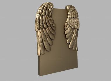 Memorial (Angel wings on a monument, PM_0338) 3D models for cnc