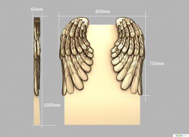 Memorial (Angel wings on a monument, PM_0338) 3D models for cnc