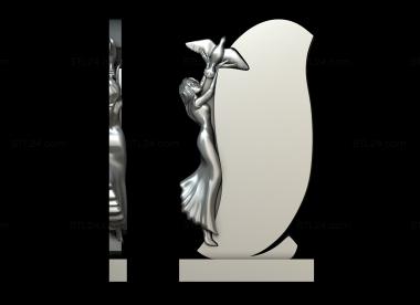 Memorial (Monument to a girl with a dove, PM_0341) 3D models for cnc