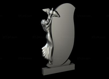 Memorial (Monument to a girl with a dove, PM_0341) 3D models for cnc