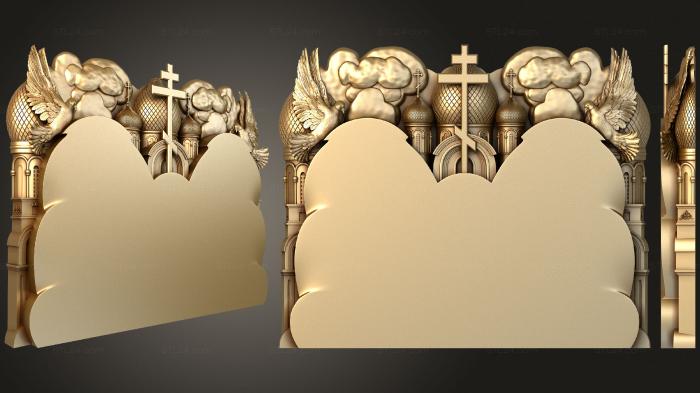 Memorial (Monument with angels and a temple in the background, PM_0343) 3D models for cnc