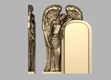 Memorial (Monument with a standing angel, PM_0352) 3D models for cnc