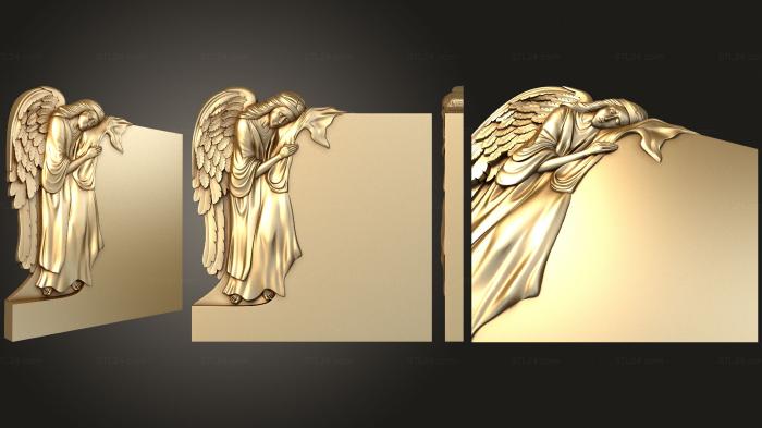 Памятники (Скорбящий ангел, PM_0357) 3D модель для ЧПУ станка
