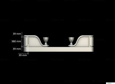 Memorial (Fence with vases, PM_0364) 3D models for cnc