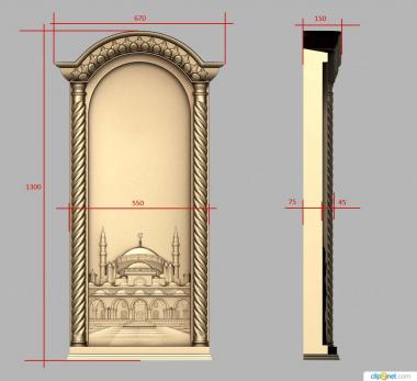 Memorial (Monument with a mosque, PM_0367) 3D models for cnc