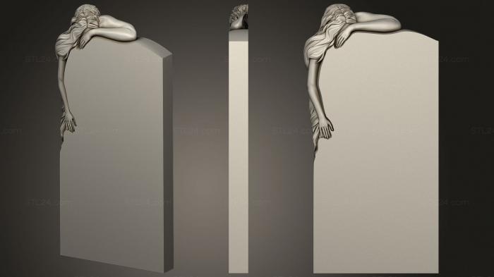 Memorial (Monument with a girl, PM_0394) 3D models for cnc