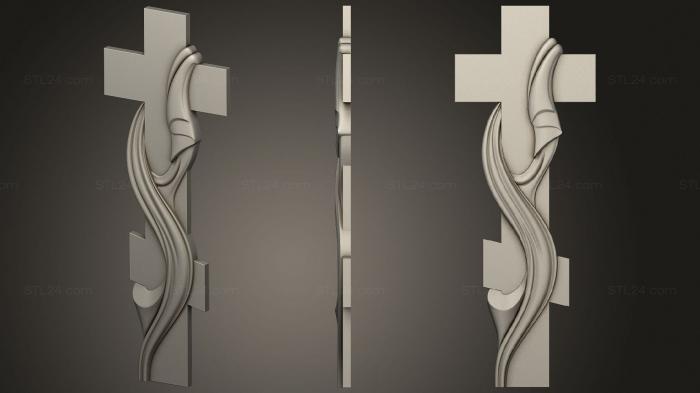 Memorial (Cross with shroud, PM_0397) 3D models for cnc