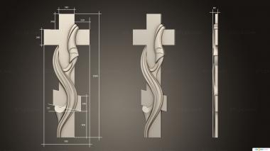 Памятники (Крест с плащаницей, PM_0397) 3D модель для ЧПУ станка