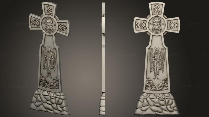 Памятники (Крест со Святым, PM_0401) 3D модель для ЧПУ станка
