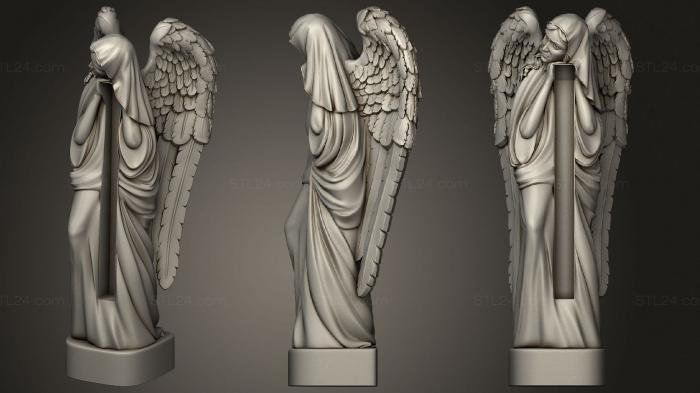 Памятники (Скорбящий ангел в полный рост, PM_0411) 3D модель для ЧПУ станка