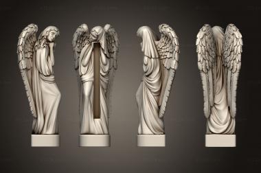 Memorial (Full-length grieving angel, PM_0411) 3D models for cnc