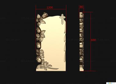 Memorial (Monument with roses, PM_0416) 3D models for cnc