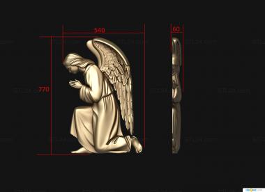 Memorial (The bowed angel, PM_0417) 3D models for cnc