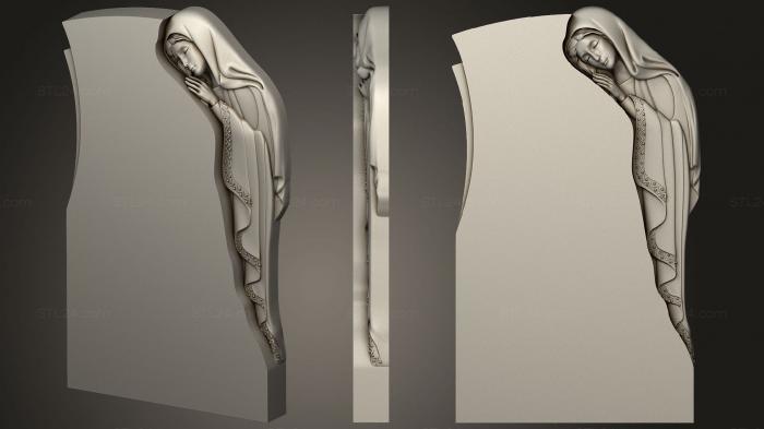 Memorial (Monument with a grieving girl, PM_0418) 3D models for cnc
