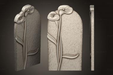 Memorial (Monument with a calla flower, PM_0419) 3D models for cnc