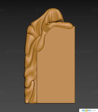 Memorial (Monument with a crying woman, PM_0439) 3D models for cnc