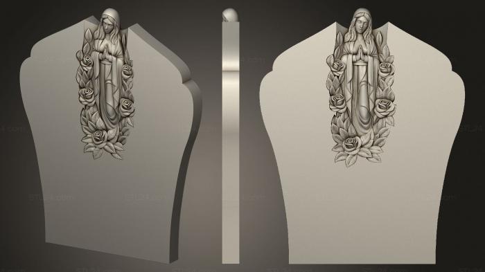 Memorial (Monument with an angel and roses, PM_0440) 3D models for cnc