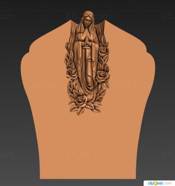 Memorial (Monument with an angel and roses, PM_0440) 3D models for cnc