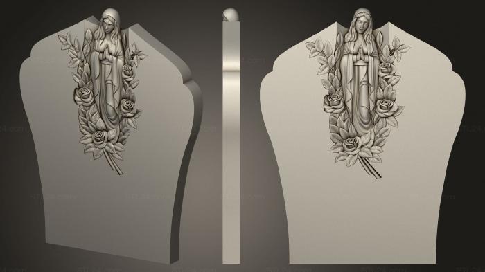 Memorial (Monument with an angel and roses, PM_0441) 3D models for cnc