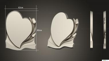 Memorial (Monument heart with roses version1, PM_0450) 3D models for cnc