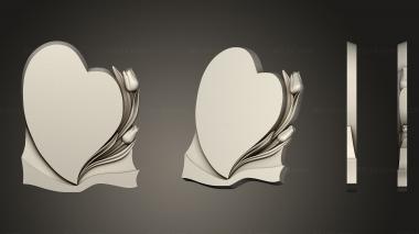 Memorial (Monument heart with roses version1, PM_0450) 3D models for cnc