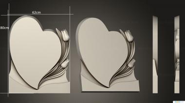 Memorial (Monument heart with roses version2, PM_0451) 3D models for cnc