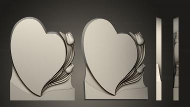 Memorial (Monument heart with roses, PM_0453) 3D models for cnc