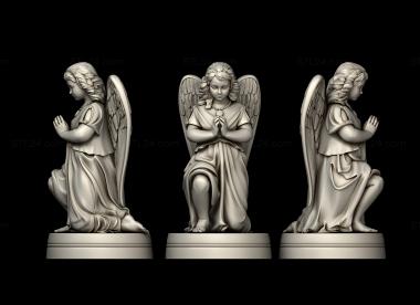 Memorial (Angel on his knee, PM_0456) 3D models for cnc