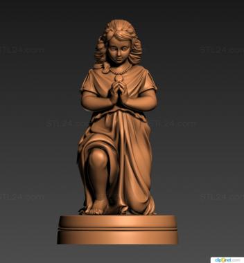 Memorial (Angel on his knee, PM_0456) 3D models for cnc