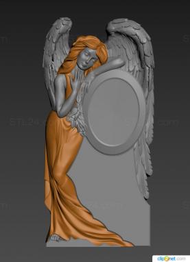 Memorial (Monument with a girls angel, PM_0459) 3D models for cnc