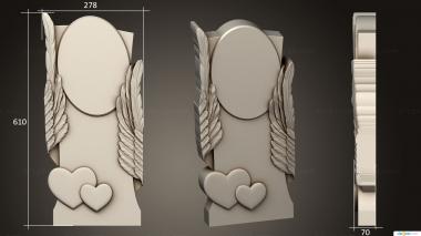 Memorial (Monument with wings and heart, PM_0464) 3D models for cnc