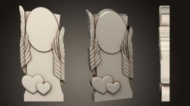 Memorial (Monument with wings and heart, PM_0464) 3D models for cnc