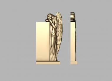 Memorial (Monument with a grieving angel, PM_0469) 3D models for cnc