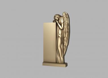 Memorial (Monument with a grieving angel, PM_0469) 3D models for cnc