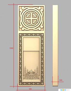 Memorial (Mosque sign Plate, PM_0471) 3D models for cnc