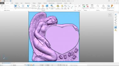 Memorial (Monument with a girl and a heart, PM_0472) 3D models for cnc