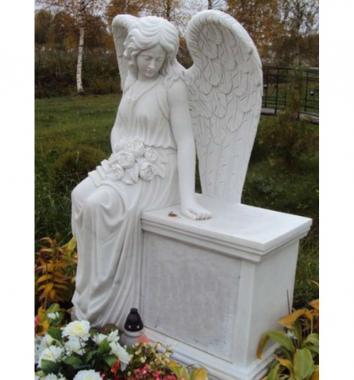 Memorial (Angel with roses sitting version1, PM_0482) 3D models for cnc