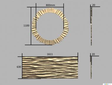 Geometrical panel (, PGM_0239) 3D models for cnc