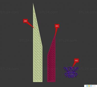 Geometrical panel (, PGM_0240) 3D models for cnc