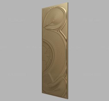 Geometrical panel (Door with waves, PGM_0243) 3D models for cnc