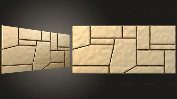 Geometrical panel (Panel in the form of stone slabs, PGM_0247) 3D models for cnc