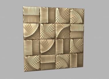 Geometrical panel (Panel of squares with leaf imitation, PGM_0252) 3D models for cnc