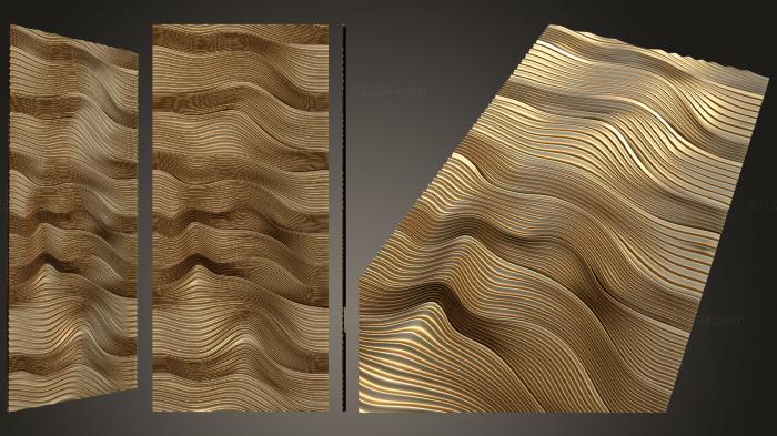 Geometrical panel (Panel with waves docking, PGM_0255) 3D models for cnc